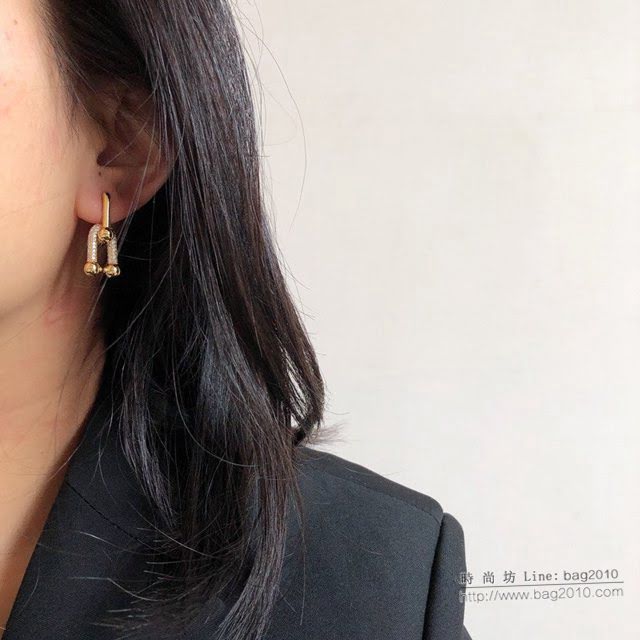 Tiffany飾品 蒂芙尼女士專櫃爆款雙關節半鑽耳釘耳環  zgt1750